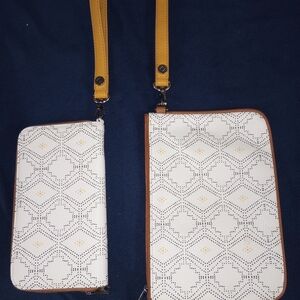 Thirty-One White and Tan Laptop Bag Set